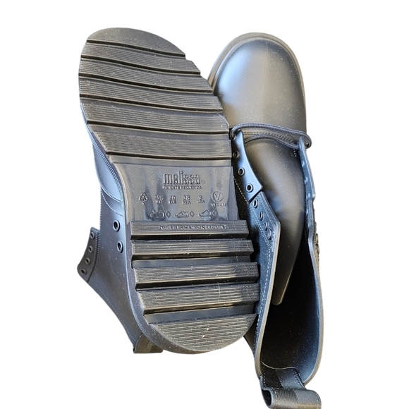 MELISSA Cotourno Black Combat Womens Boots NEW - Picture 6 of 8